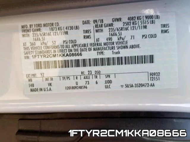 1FTYR2CM1KKA08666 фото 2