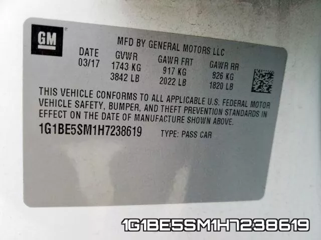 1G1BE5SM1H7238619 фото 2