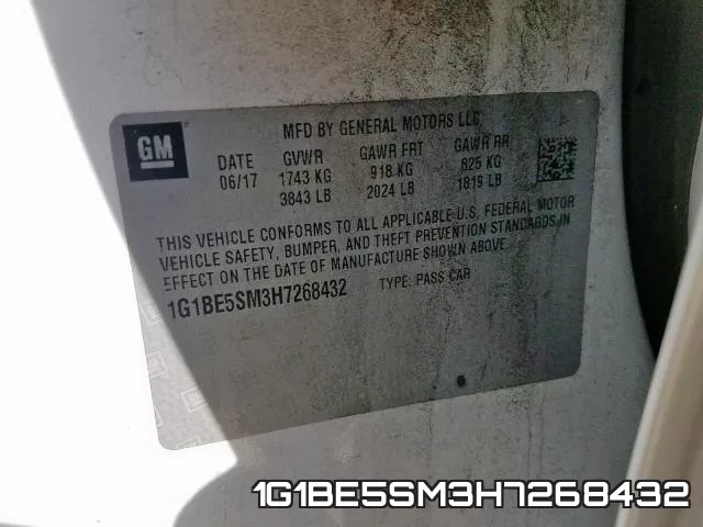 1G1BE5SM3H7268432 фото 2