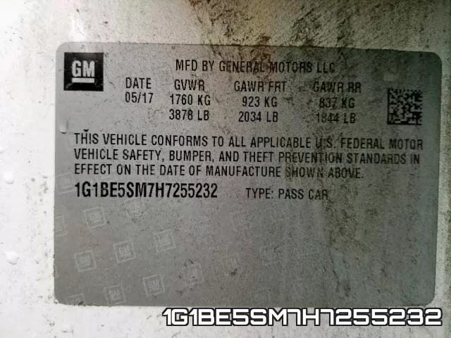 1G1BE5SM7H7255232 фото 2