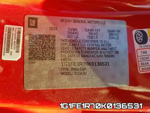 1G1FE1R70K0136531 фото 2