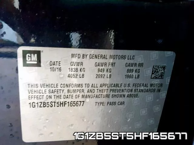 1G1ZB5ST5HF165677 фото 2