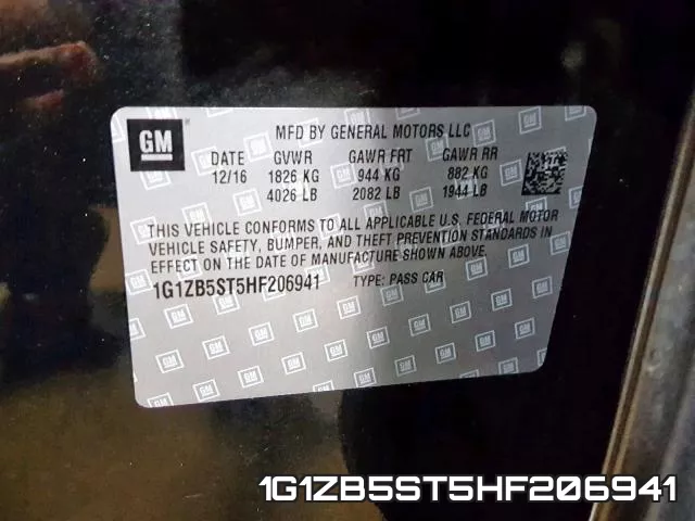 1G1ZB5ST5HF206941 фото 2
