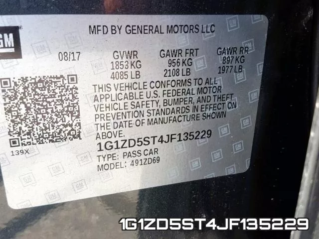 1G1ZD5ST4JF135229 фото 2