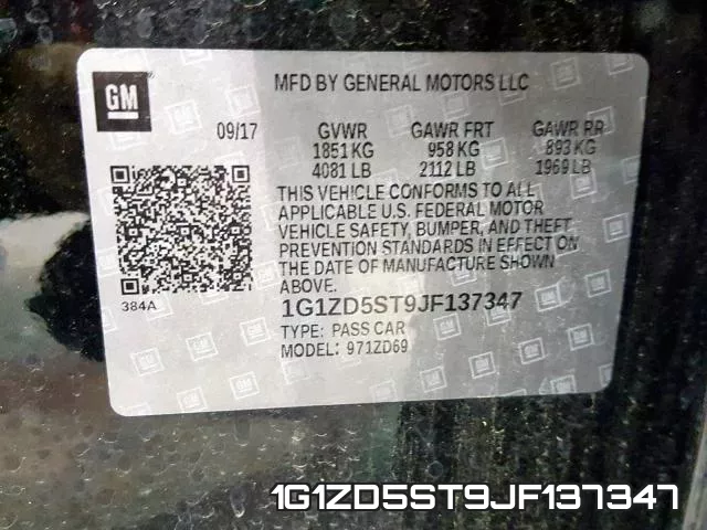 1G1ZD5ST9JF137347 фото 2