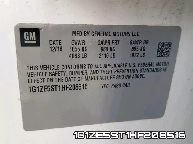 1G1ZE5ST1HF208516 фото 2
