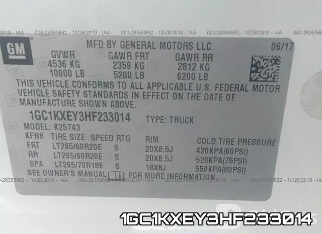 1GC1KXEY3HF233014 фото 8
