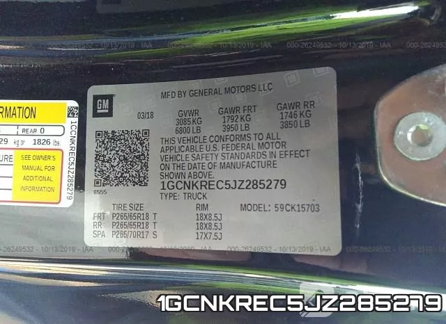 1GCNKREC5JZ285279 фото 10