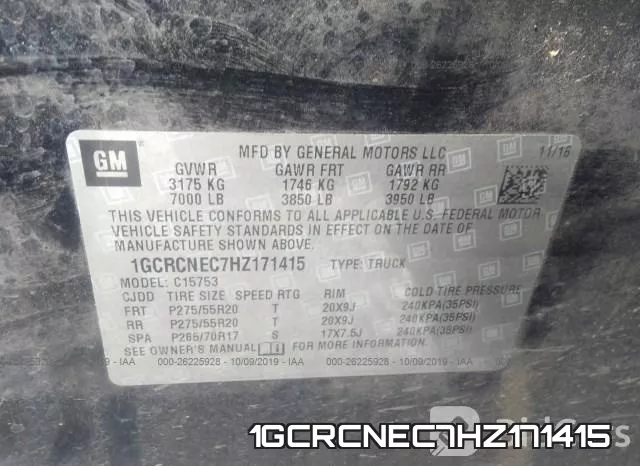1GCRCNEC7HZ171415 фото 8