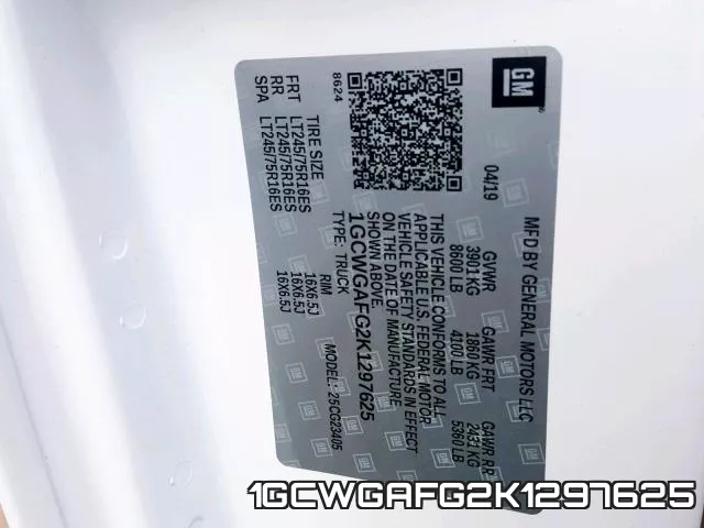 1GCWGAFG2K1297625 фото 2