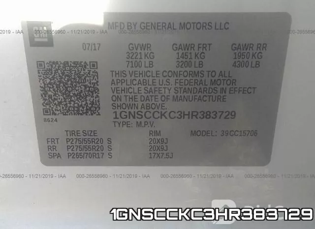 1GNSCCKC3HR383729 фото 10
