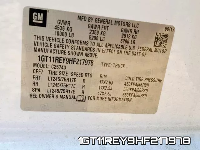 1GT11REY9HF217978 фото 2
