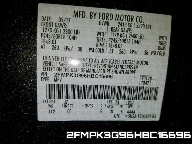 2FMPK3G96HBC16696 фото 2