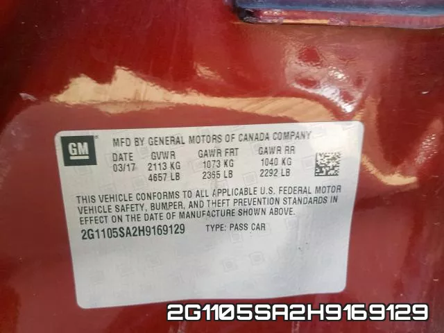 2G1105SA2H9169129 фото 2