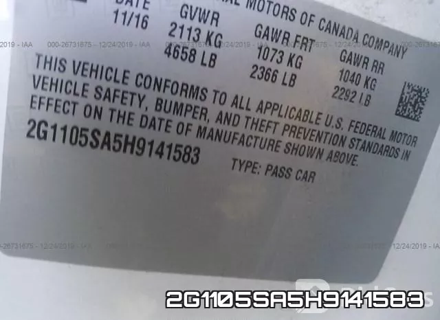 2G1105SA5H9141583 фото 9