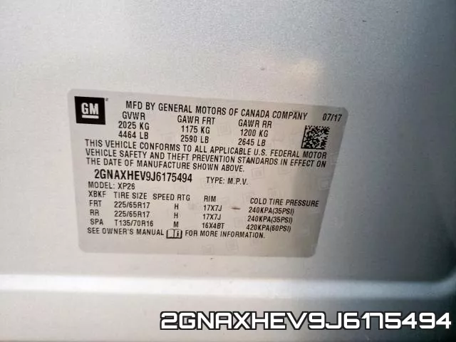 2GNAXHEV9J6175494 фото 2