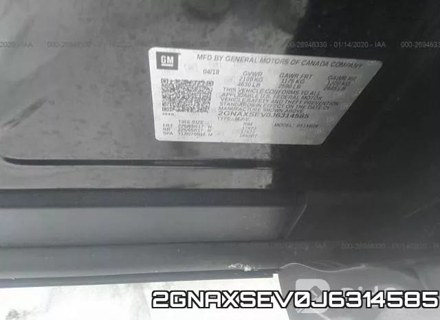 2GNAXSEV0J6314585 фото 10