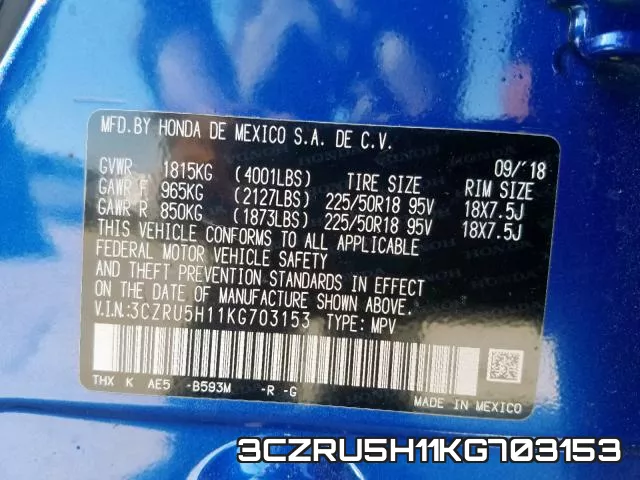 3CZRU5H11KG703153 фото 2