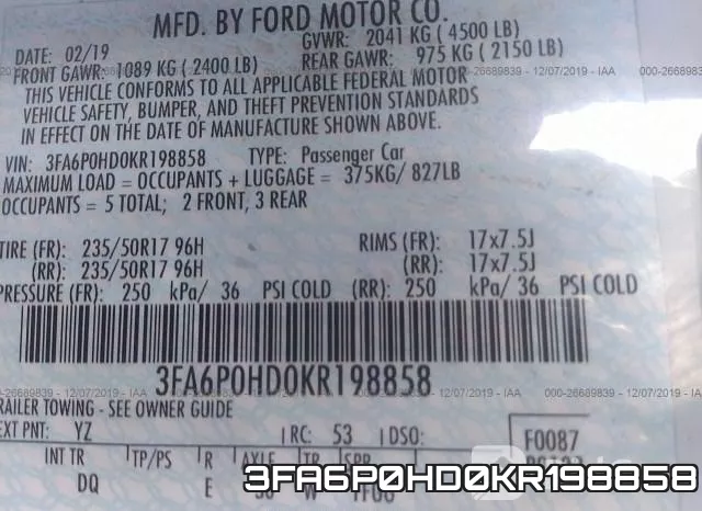 3FA6P0HD0KR198858 фото 9