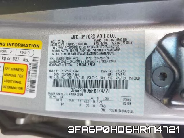 3FA6P0HD6HR174721 фото 2