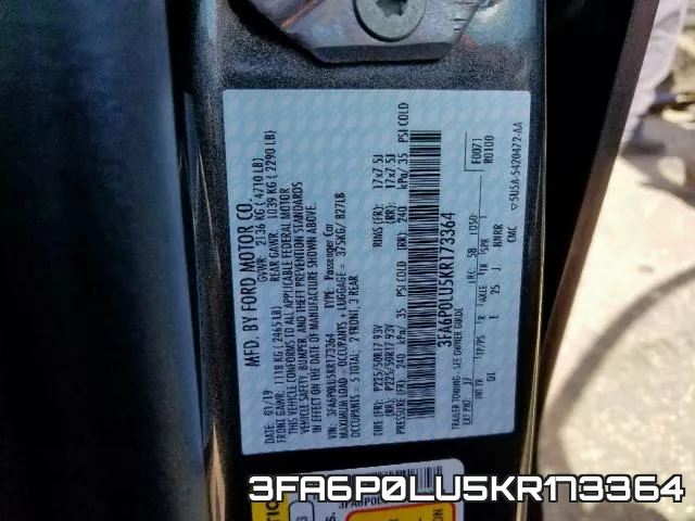 3FA6P0LU5KR173364 фото 2