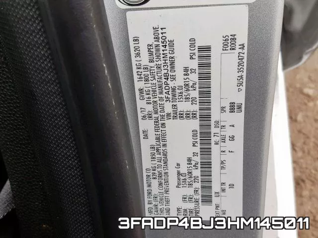 3FADP4BJ3HM145011 фото 2