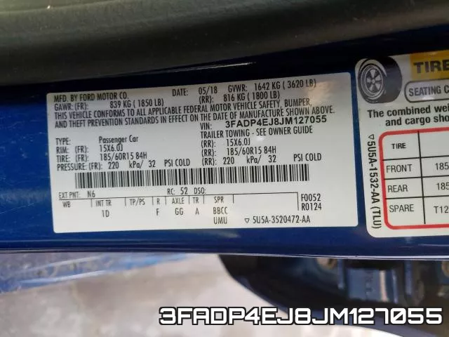 3FADP4EJ8JM127055 фото 2