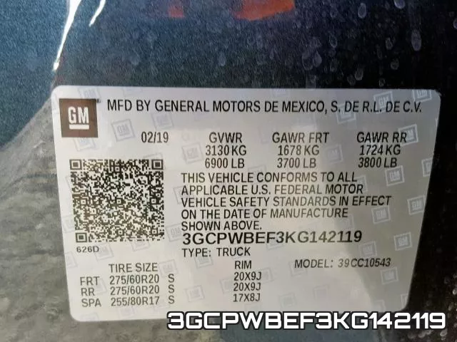 3GCPWBEF3KG142119 фото 2