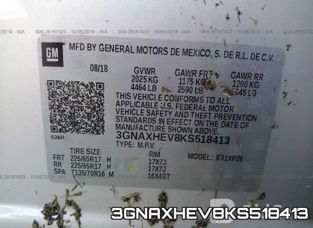 3GNAXHEV8KS518413 фото 8
