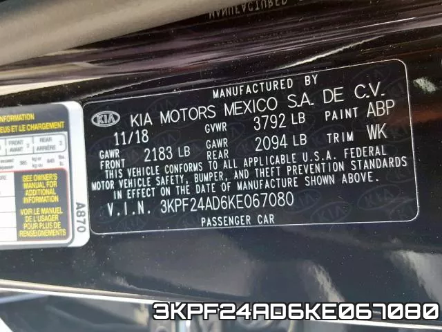 3KPF24AD6KE067080 фото 2