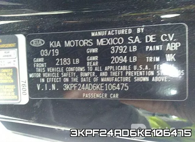 3KPF24AD6KE106475 фото 9