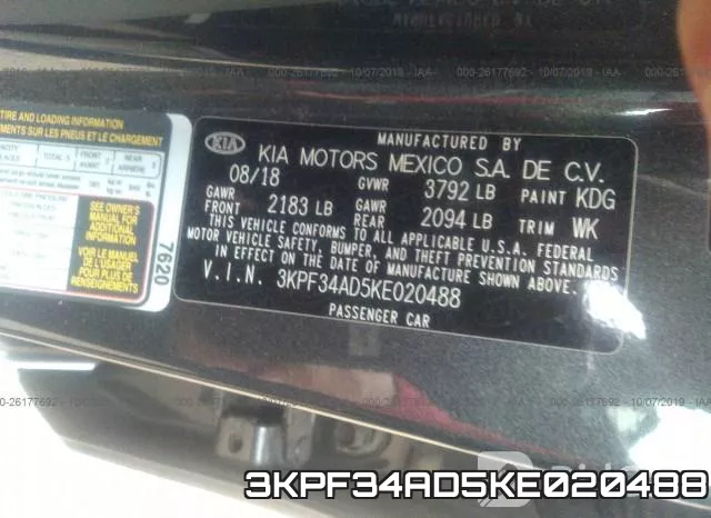 3KPF34AD5KE020488 фото 9