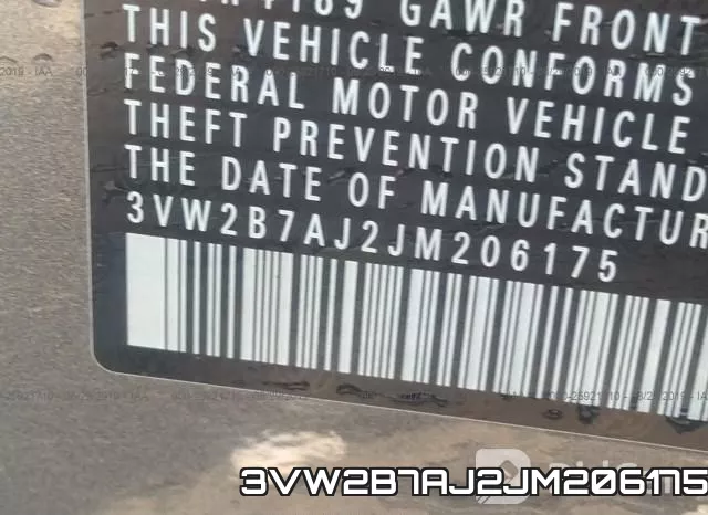 3VW2B7AJ2JM206175 фото 9