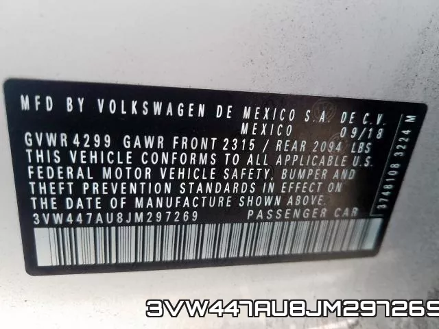 3VW447AU8JM297269 фото 2