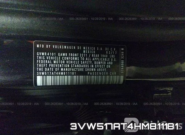 3VW517AT4HM811181 фото 10