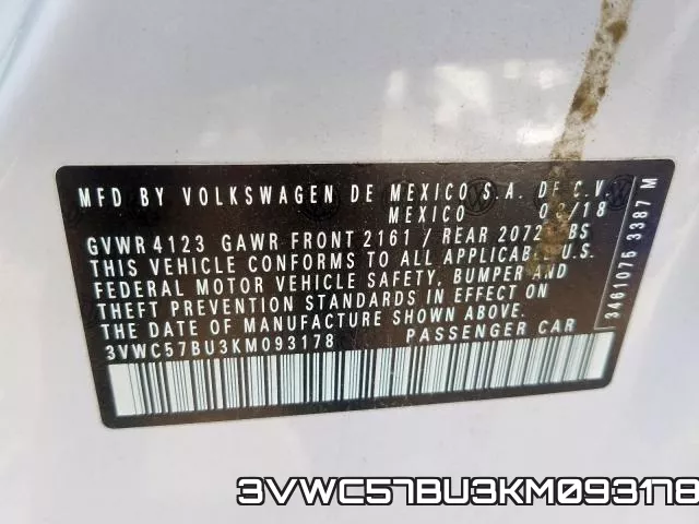 3VWC57BU3KM093178 фото 2
