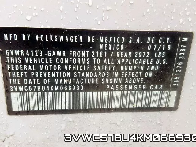 3VWC57BU4KM066930 фото 2