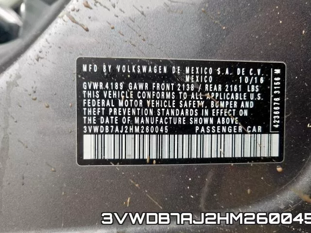 3VWDB7AJ2HM260045 фото 2