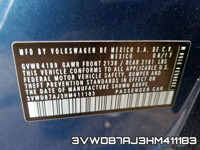 3VWDB7AJ3HM411183 фото 2