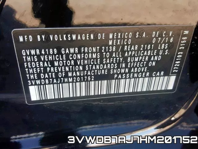 3VWDB7AJ7HM201752 фото 2