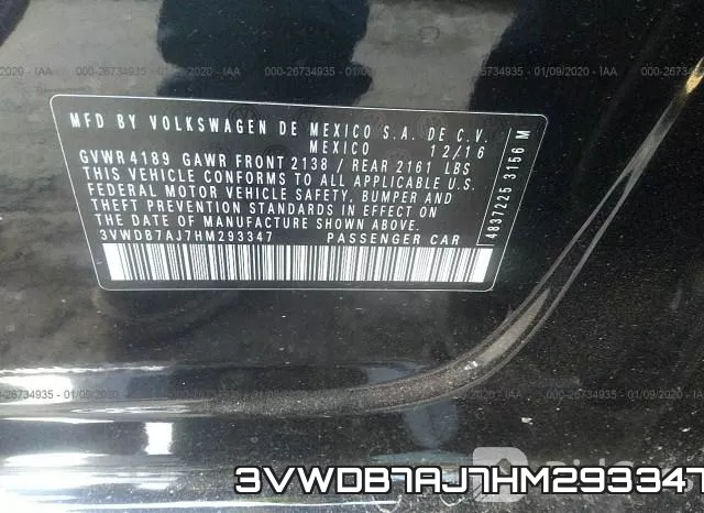 3VWDB7AJ7HM293347 фото 9
