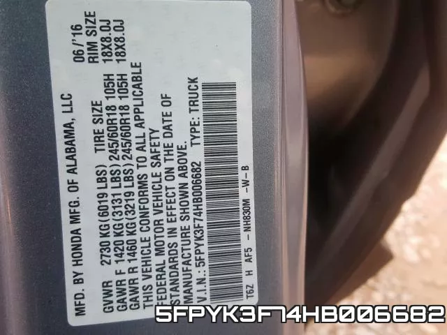5FPYK3F74HB006682 фото 2