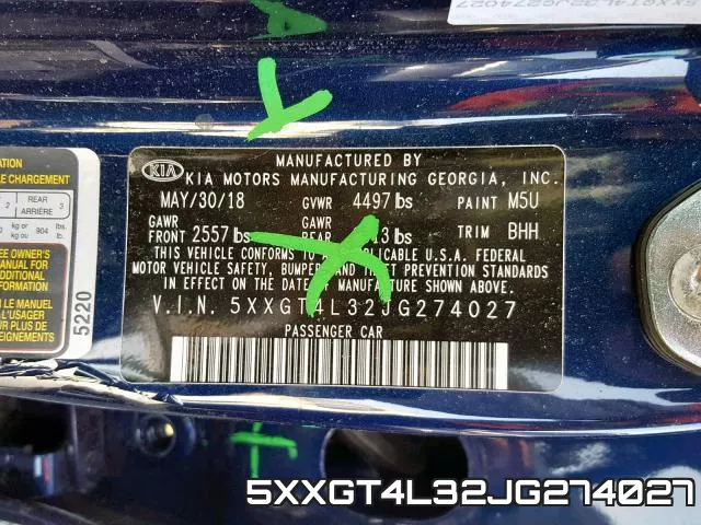 5XXGT4L32JG274027 фото 2