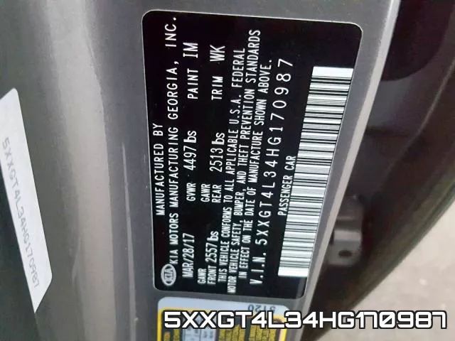 5XXGT4L34HG170987 фото 2