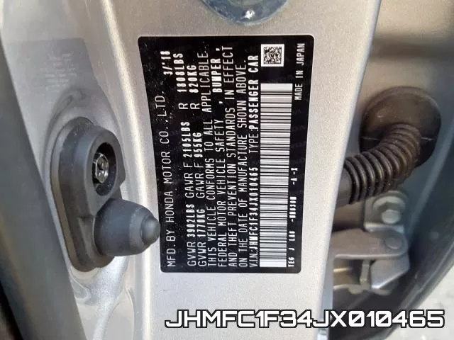JHMFC1F34JX010465 фото 2