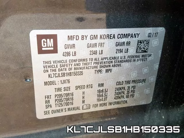 KL7CJLSB1HB150335 фото 2