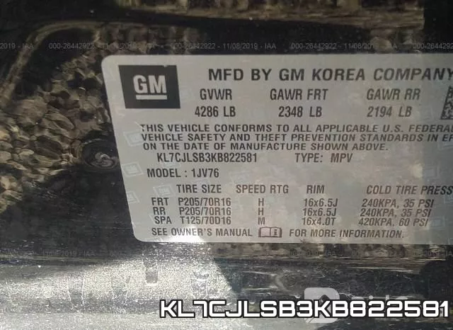 KL7CJLSB3KB822581 фото 8