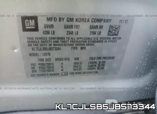 KL7CJLSB5JB573344 фото 9