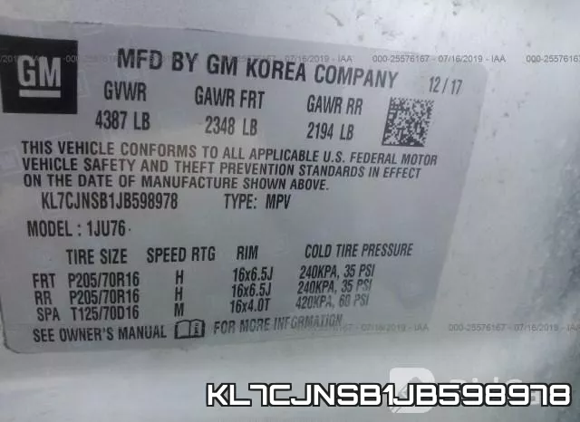 KL7CJNSB1JB598978 фото 9