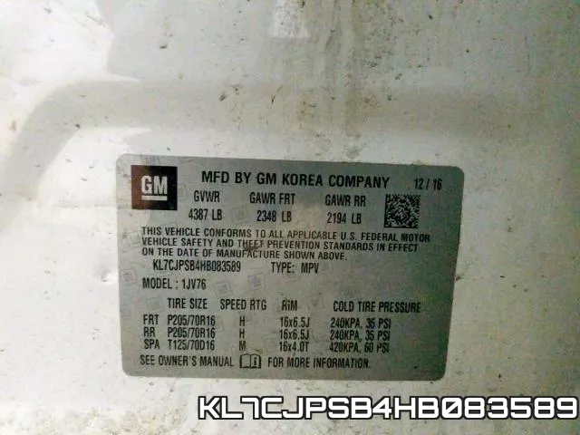 KL7CJPSB4HB083589 фото 2